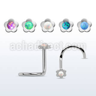nscflop piercing nariz l acero quirurgico flor opalo redondo centro 1 5mm mayorista