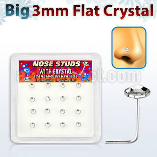 nsfb16c caja display 16 piercing nariz l plata esterlina 925 0 6mm cristal claro redondo 3mm extra plano mayorista