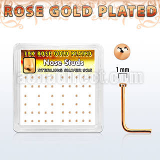 nsmx5rs caja 52 piercing nariz plata 925 0 6mm oro rosa redonda 1mm al por mayor