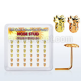nsmxpa36 caja display 36 piercing nariz plata 925 0 6mm pina plata oro rosa 18 kts las distribuidor
