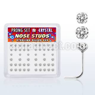 nspbmc caja display piercing nariz l plata esterlina 925 0 6mm cristal redondo mayorista