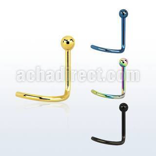 nstb anodized 316l steel nose stud with 2mm ball shaped top