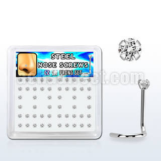 nswz2xc caja 52 piercing nariz l acero quirurgico zirconia redonda 2mm al por mayor