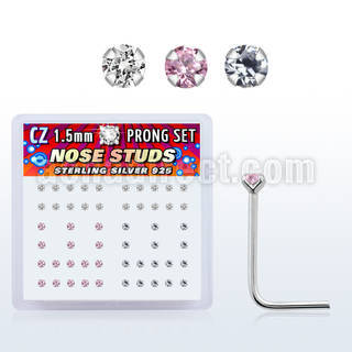 nszbm caja display piercing nariz l plata esterlina 925 0 6mm zirconia redondas venta