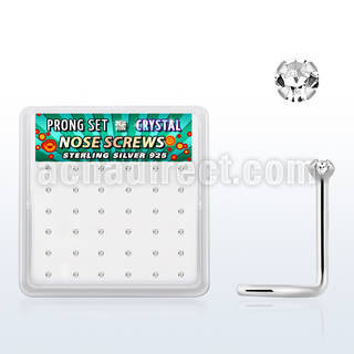nwp9cbx caja display 36 piercing nariz l plata esterlina 925 cristal 1 5mm al por mayor