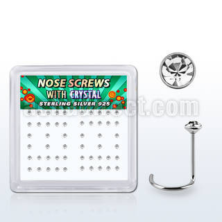 nwrdbxc caja display 52 piercing nariz l plata esterlina 0 6mm cristal 1 5mm venta