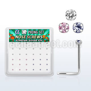 nwz15mbx caja display 36 piercing nariz l plata esterlina 925 zirconia redonda 1 5mm mayorista