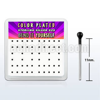 nykbbx1 caja display 52 piercing nariz doblar tu mismo plata 925 0 6mm bola 1mm negro venta