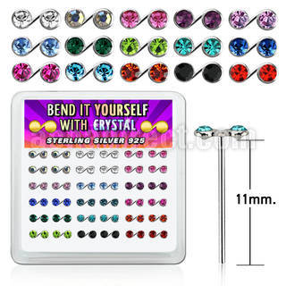 nymsbxm caja display 36 piercing nariz doblar tu mismo plata 925 0 6mm nota musical cristal redondo color centro mayorista