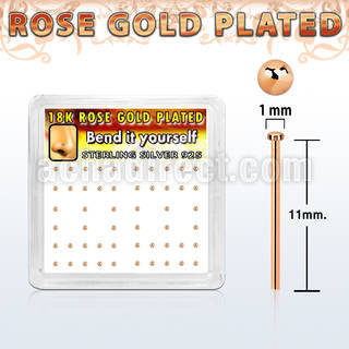 nymx5rs caja 52 plata 925 piercing nariz doblar tu mismo 0 6mm oro rosa redonda 1mm mayorista