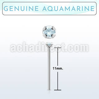 nypge8 925 silver bend it yourself nose stud w a aquamarine 