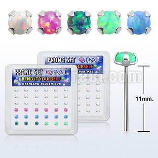 nypo25 caja 36 piercing nariz doblar tu mismo plata 925 0 6mm opalos sinteticos redondos 2 5mm mayorista