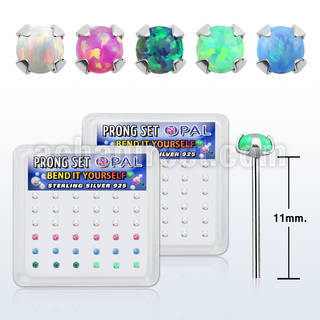 nypo2 caja 36 piercing nariz doblar tu mismo plata 925 0 6mm opalos sinteticos redondos 2mm distribuidor mayorista