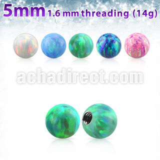 opi5 5mm synthetic opal ball with 14g (1.6mm) threading