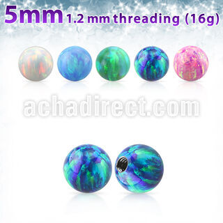 opi5s 5mm synthetic opal ball with 16g (1.2mm) threading