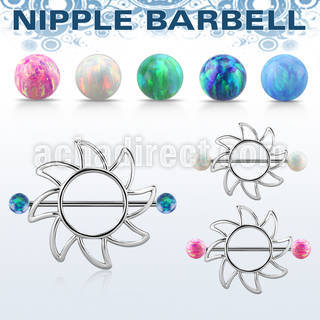 opnp103 pezonera pezon sol barbell acero quirurgico 1 6m bolas opalo 5mm distribuidor