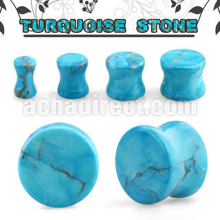 pgsq turquoise stone double flared plug
