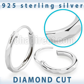 pholb pair hoop earrings round tube diamond cut