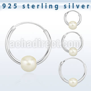 phop par pendientes aro plata esterlina 925 lisa bola pera 4mm distribuidor
