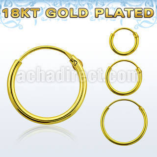 phorg pair of silver hollow hoop earrings w 18k gold plating