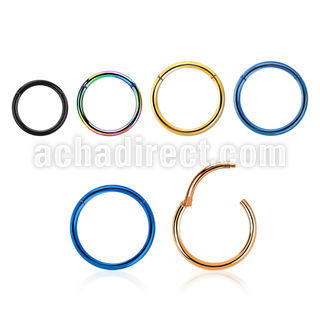 pvd plated surgical steel hinged segment ring, 20g