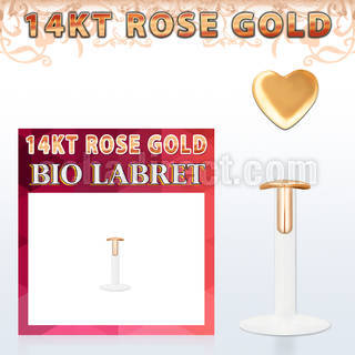 rbiht labret bio flexible transparente oro rosa 14 kts presion corazon liso oro 2 5mm venta