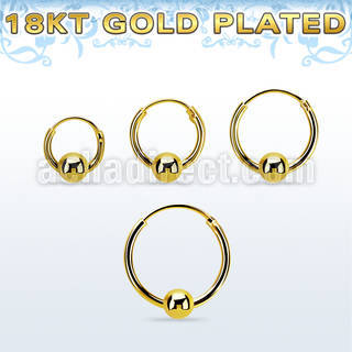 rgbcr16m 18k gold silver ball closure earrings, 16g 4mm ball