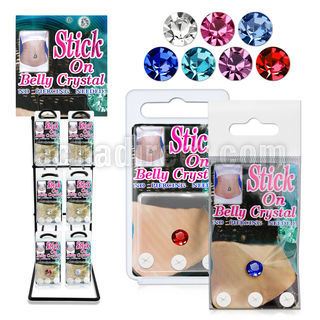 rkcsb rack of assorted color stick on belly crystals