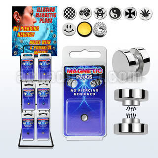 rkmmp estante display 72 plugs falsos acero magneticos variados distribuidor mayorista