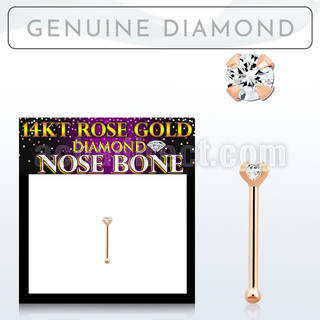 rnpdb1 piercing nariz hueso oro rosa 14 kts 0 6mm diamante redondo claro 1 5mm venta