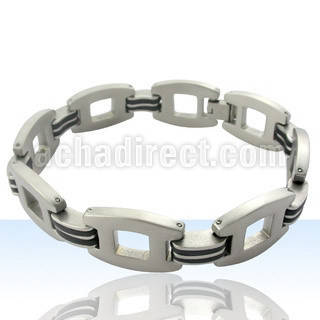 rsb108 brazalete acero quirurgico uniones rectangulares anchas bisagra mate goma distribuidor