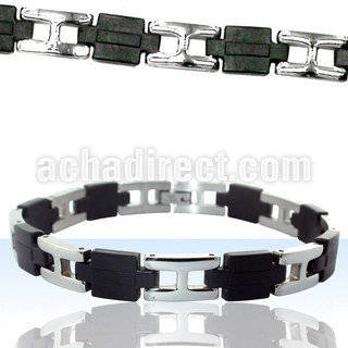 rsb39 bracelet with rubber high polished steel hinges