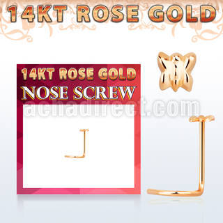 rsbt piercing nariz oro rosa 14 kts 0.6mm mariposa 2 5mm distribuidor mayorista