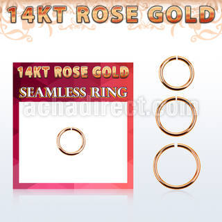 rsel16 solid 14kt rose gold seamless ring, 16g (1.2mm)