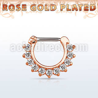 rsepc16 septum click plata 925 oro rosa barra cierre acero 316l zirconia venta