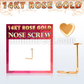 rsht piercing nariz oro rosa 14 kts 0 6mm corazon oro liso 2 5mm mayorista