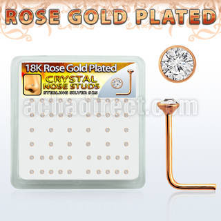 rsnsbxc caja display piercing nariz l plata esterlina 0 6mm oro rosa cristal claro 1 5mm distribuidor