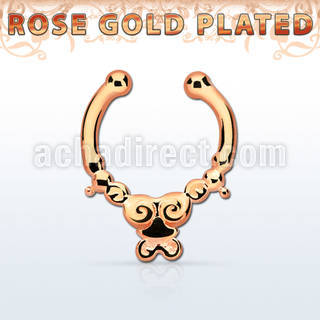 rssepd2 septum click falso plata 925 oro rosa 1mm indio 12mm mayorista