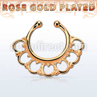 rssepd8 septum click falso plata 925 oro rosa 1mm indio amplio 12mm venta