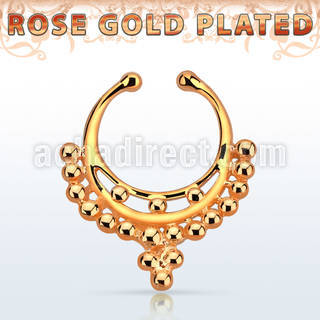 rssepd9 septum click falso plata 925 oro rosa 1mm indio decorado 12mm venta
