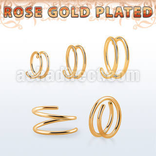 rsspr20 aro nariz espiral plata esterlina chapado oro rosa k