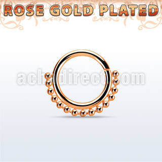 rsspv16 aro continuo piercing septum plata oro rosa con cuentas inferior mayorista