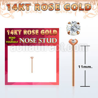 ryzc1 piercing nariz doblar tu mismo oro rosa 14 kts 0 6mm zirconia redonda 2mm distribuidor