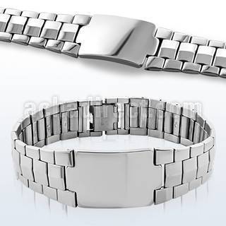 sb164 brazalete acero inoxidable brillo espejo amplia placa nombre distribuidor mayorista