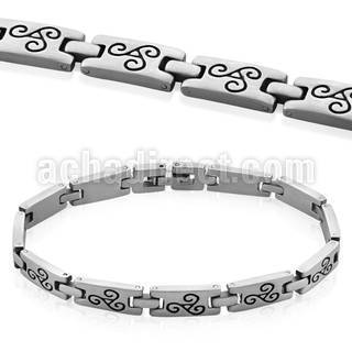 sb208 brazalete acero inoxidable brillo espejo triskel grabado venta