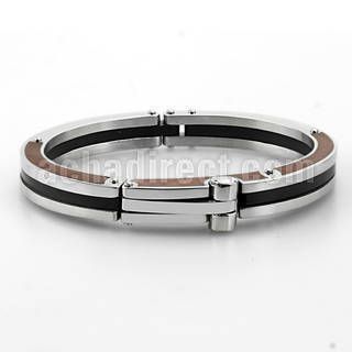 sb70 brazalete acero inoxidable brillo espejo detalles madera incrustados distribuidor mayorista