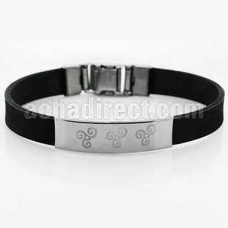 sbb42 rubber bracelet with three triskele on matte plate
