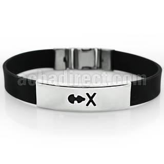 sbl22 brazalete banda piel placa acero inoxidable x grabado al por mayor