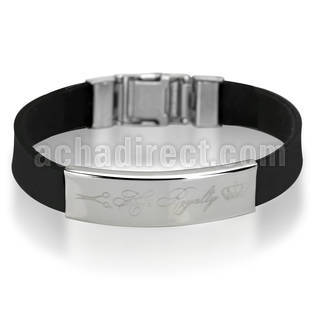 sbl29 leather band bracelet with hair royality inscription
