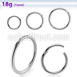 segh18 high polished 316l steel hinged segment ring, 18g (1mm)